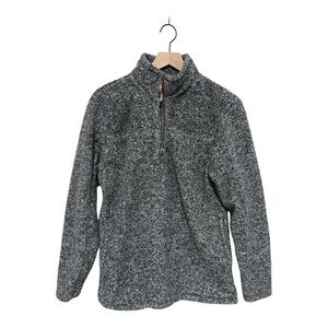 Alpine Sherpa Gray Fleece Pullover Quarter Zip Jacket Size Small